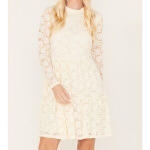 Molly Bracken Cream Lace Long Sleeve Dress